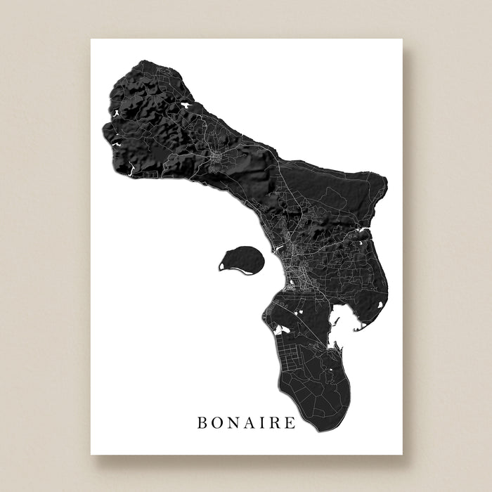 Map of Bonaire on a white background