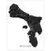 Map of Bonaire with black lines on a white background