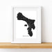 Framed map of Bonaire on a white background