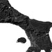 Black and white map of a region with a black face mask overlayed on it.