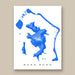 Map of Bora Bora in blue on a white background