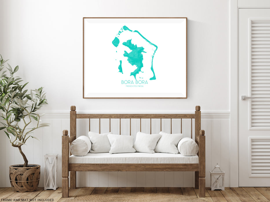 Bora Bora map print by Maps As Art.