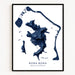Map of Bora Bora, French Polynesia, in a black frame on a white background