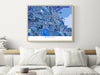 Boise, Idaho map art print in blue shapes designed by Maps As Art.