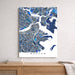 Map of Boston on a white wall above a wooden surface