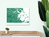 Boston, Massachusetts map print with city streets designed by Maps As Art.