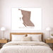 Map of British Columbia on a wall above a bed in a bedroom setting