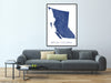 British Columbia province map print by Maps As Art.