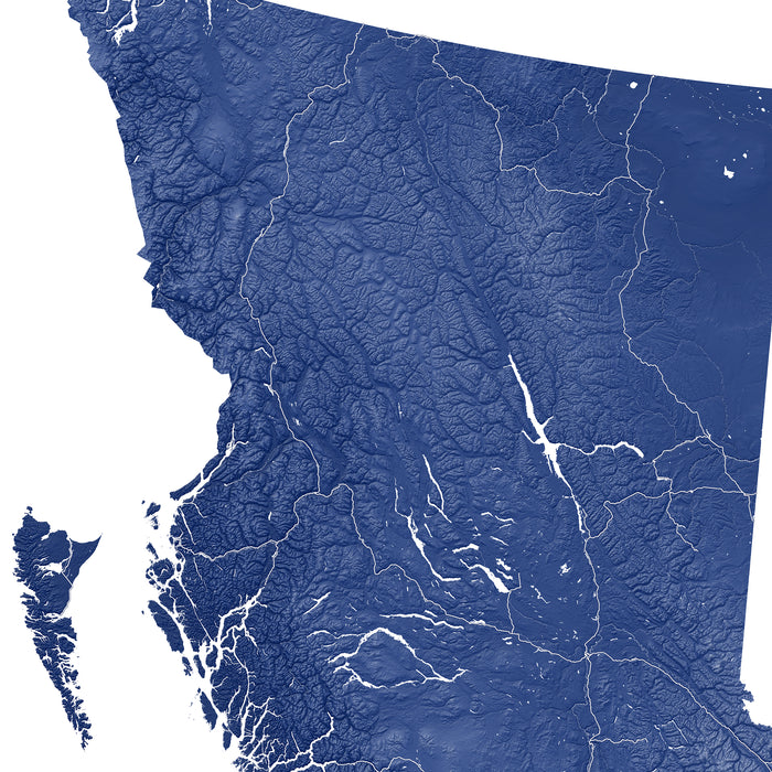 Topographic map of Washington state with blue color scheme