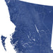 Topographic map of Washington state with blue color scheme
