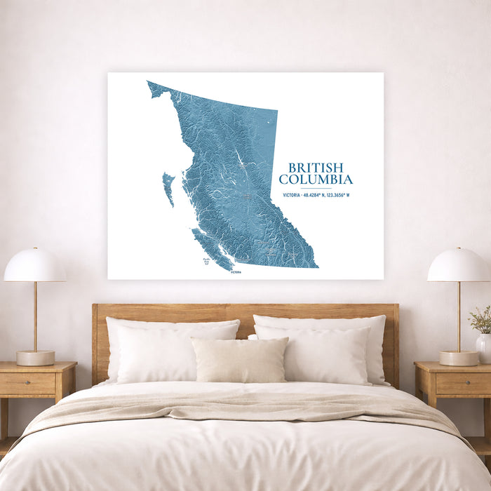 British Columbia Map Print: Custom Topographic BC Wall Art Poster
