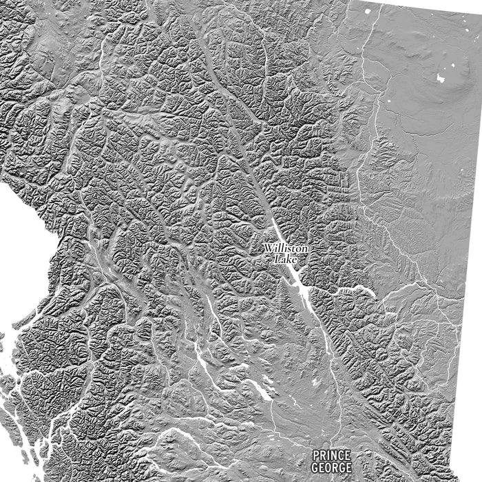 British Columbia Map Print: Custom Topographic BC Wall Art Poster