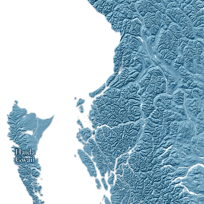 British Columbia Map Print: Custom Topographic BC Wall Art Poster