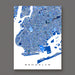 Map of Brooklyn in blue on a white background