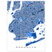 Map of Brooklyn in blue on a white background
