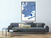 Brooklyn, New York City map art print in blue shapes designed by Maps As Art.