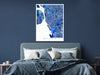 Buffalo, New York map art print in blue shapes designed by Maps As Art.