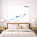 Map of British Virgin Islands on a wall above a bed in a bedroom.