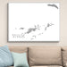 Framed map of the British Virgin Islands on a wall above a sofa.