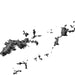 Map of  the BVI in black and white on a white background