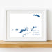 Framed map of the British Virgin Islands on a white background