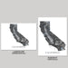 Two views of a topographic map of California on a gray background.