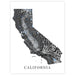 Topographic map of California with 'California' text at the bottom.