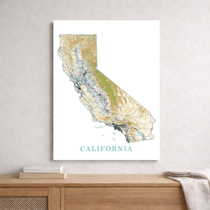 Map of California on a white background