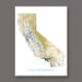 Map of California on a white background with 'California' text at the bottom.
