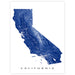 Map of California in blue on a white background