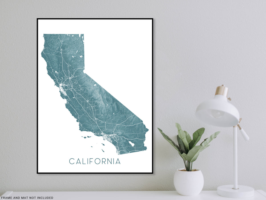 California map print by Maps As Art in Granite.