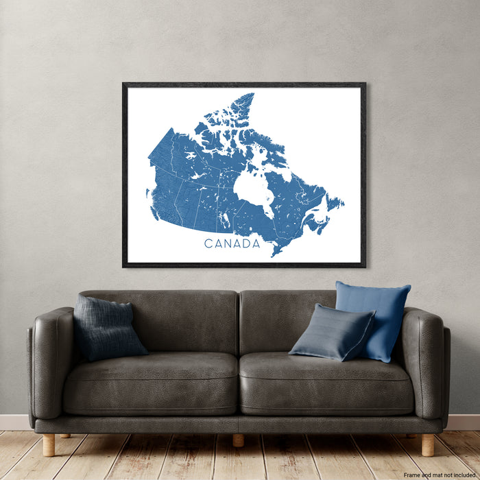 Canada Map Wall Art Print: Topographic Map Poster of Canadian Provinces and Highways