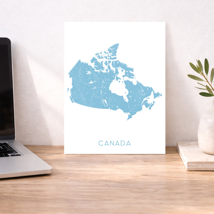Canada Map Wall Art Print: Topographic Map Poster of Canadian Provinces and Highways