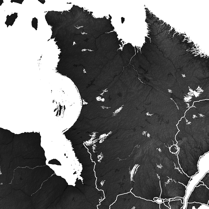 Canada Topographic Map Wall Art Print: Canadian Road Map Poster