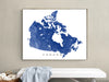 Canada map print with natural landscape and main roads designed by Maps As Art.