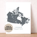 Map of Canada on a white background with customizable text.