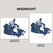 Two map prints of Canada, one landscape and one portrait, on a gray background.