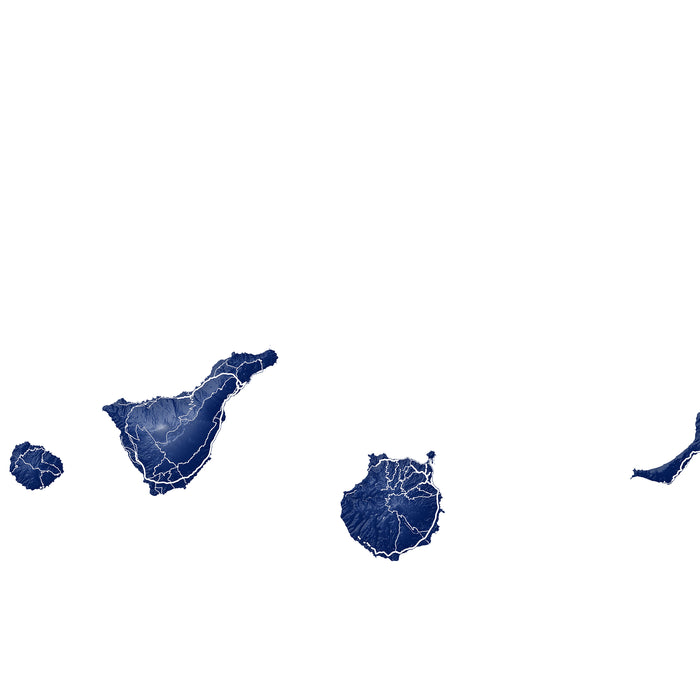 Map of Tenerife with roads and infrastructure on a white background