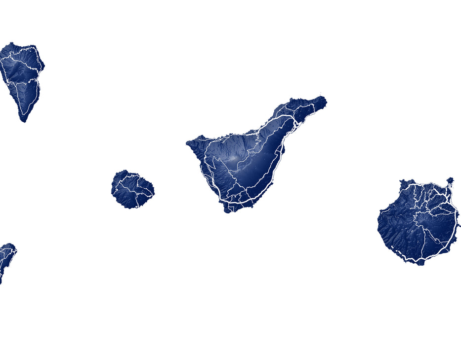 Canary Islands, Spain map print designed by Maps As Art.