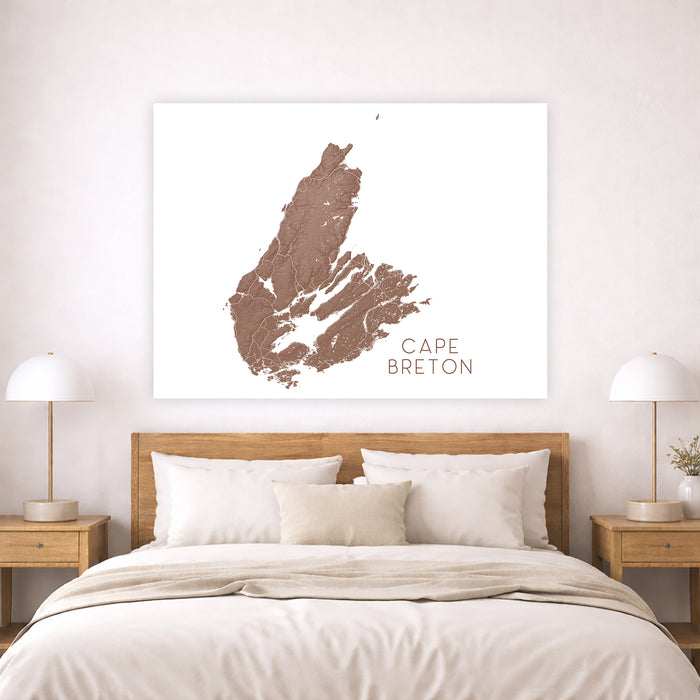 Cape Breton Nova Scotia Map Print: Topographic Wall Art Poster, Cabot Trail