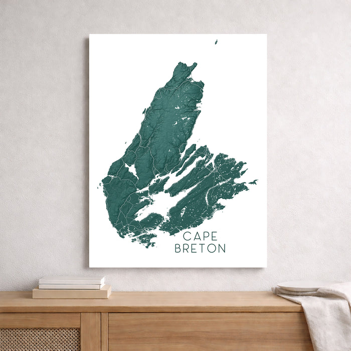 Cape Breton Nova Scotia Map Print: Topographic Wall Art Poster, Cabot Trail