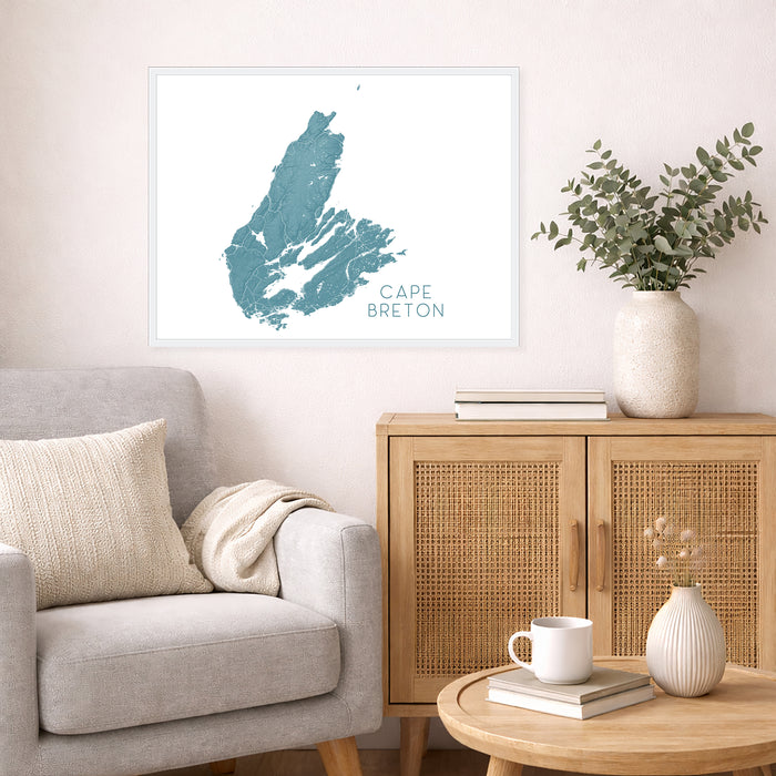 Cape Breton Nova Scotia Map Print: Topographic Wall Art Poster, Cabot Trail
