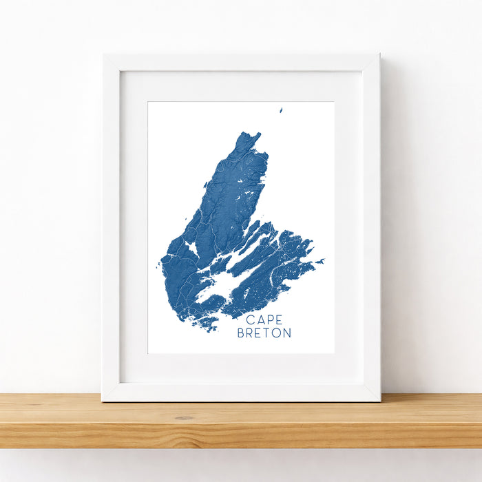 Cape Breton Nova Scotia Map Print: Topographic Wall Art Poster, Cabot Trail