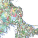 Colorful map of a region with various shades representing different data categories.