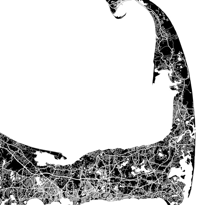 Black and white map of a region with intricate line work
