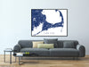 Cape Cod map print with a topographic design by Maps As Art.