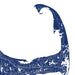 Navy blue map of Cape Cod with white roads on a white background