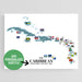 Map of the Caribbean with country flags and space for a personalized subtitle on a white background.