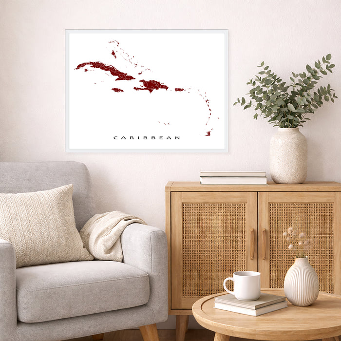 Living room with a gray sofa, wooden cabinet, and decorative items.