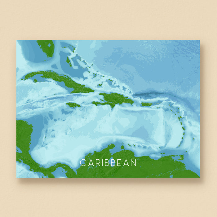 Map of the Caribbean region on a beige background